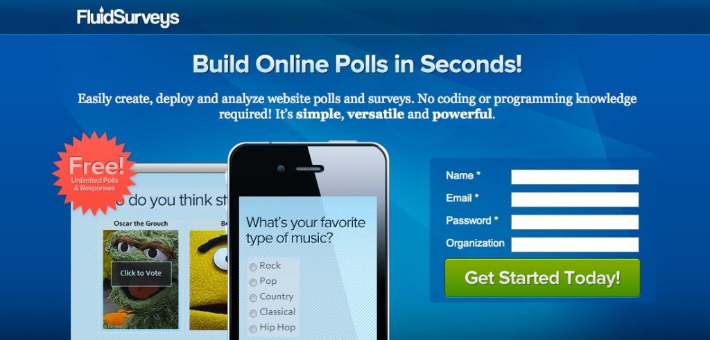 целевая страница: Fluidsurveys