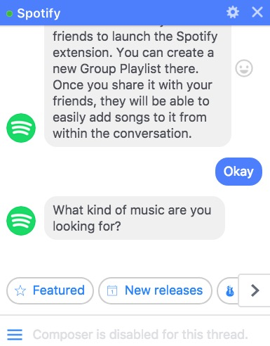 bot de bate-papo spotify
