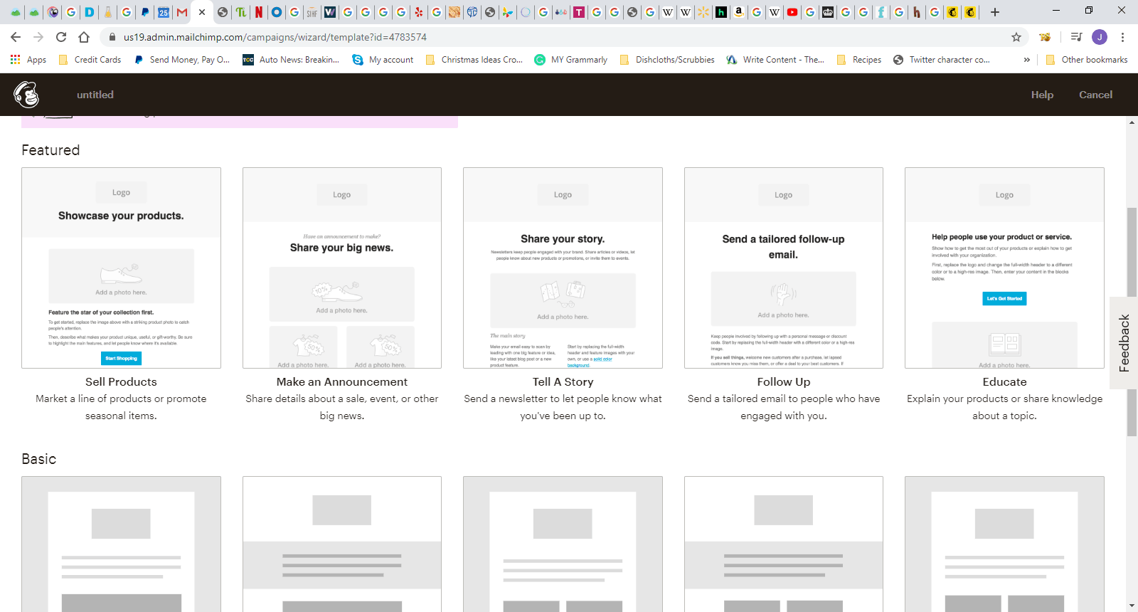 destaque, básico, mailchimp