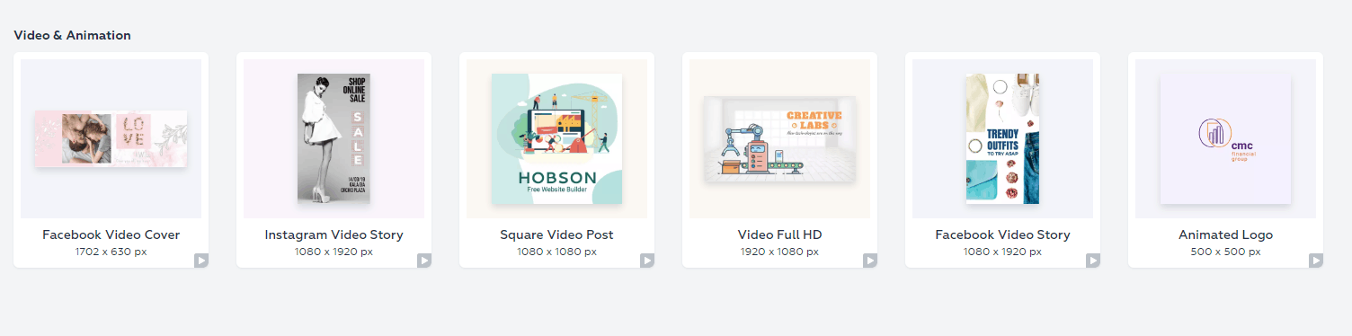 Crello Video Options