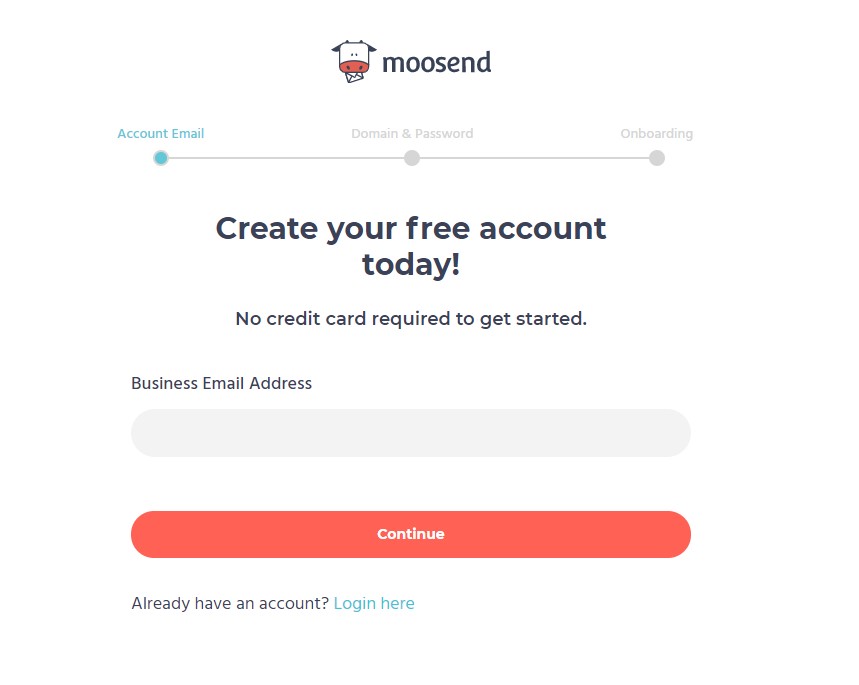 Moosend Signup