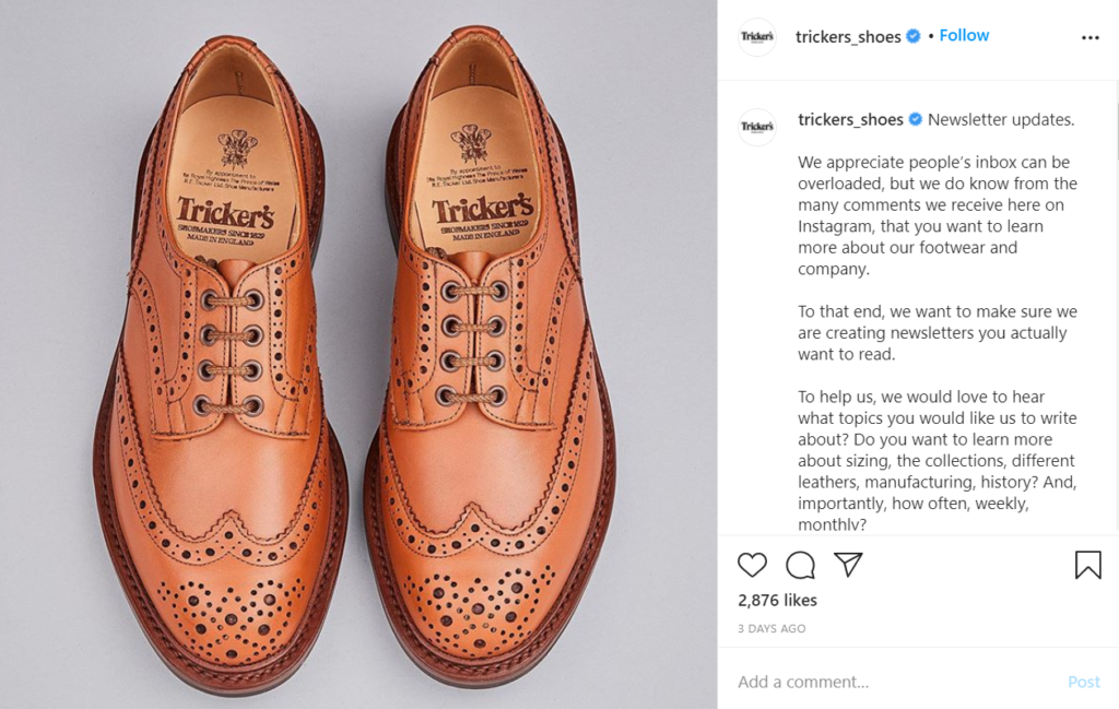 Zasluge: Instagram stranica Trickers Shoes