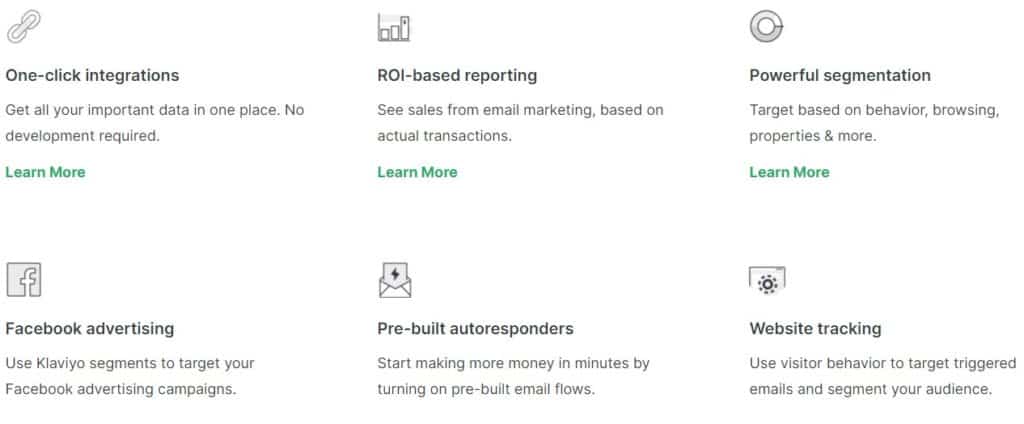 klaviyo features, klaviyo email marketing