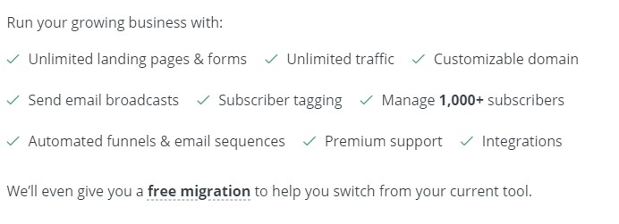 aweber の代替案 Convertkit の機能