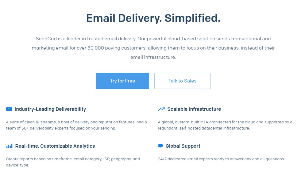 Mailerlite-Alternativen sendgrid