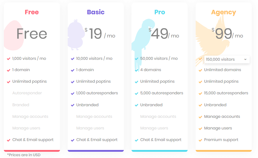 valientes alternativas de creación de ventanas emergentes poptin pricing.jpg