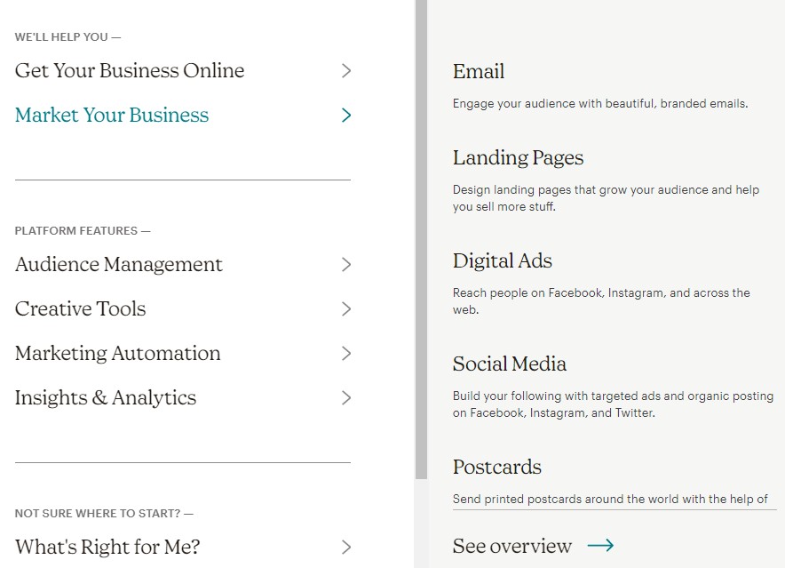 ميزات MailChimp