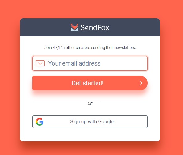 Sendfox Добро пожаловать