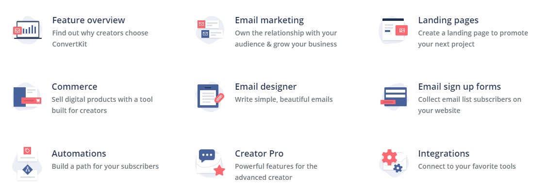ConvertKit الميزات