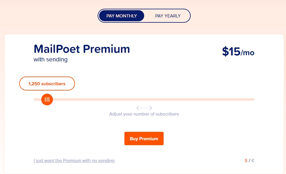 Precios de Mailpoet