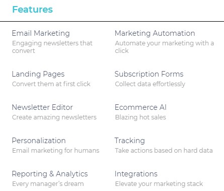 Moosend Features