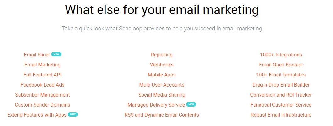 Sendloop Features