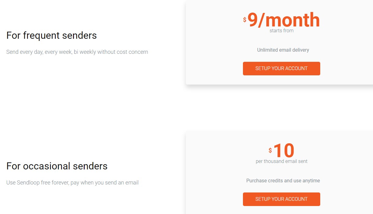 Sendloop Pricing