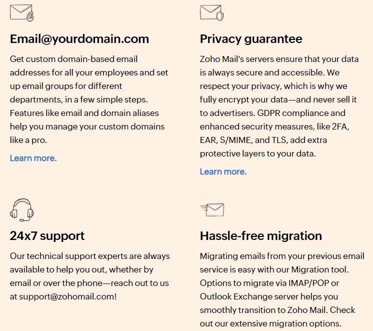 Zoho Mail Features