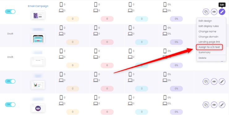 ab test poptin voorbeeld pop-uptriggers