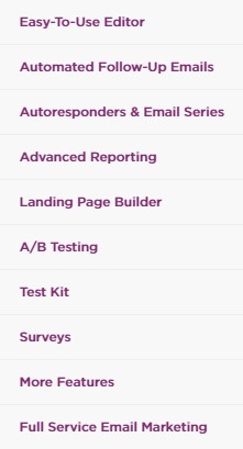 VerticalResponse Features