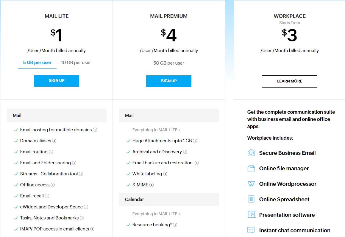 Zoho Pricing