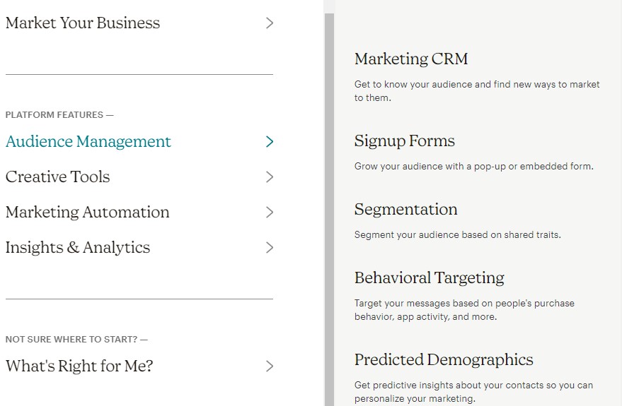 Возможности MailChimp