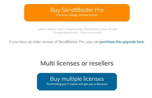 Sendblaster 가격