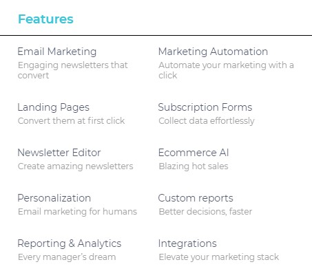 Moosend Features