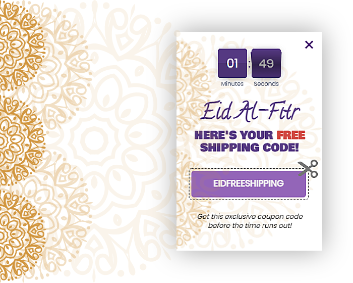 popups coupon code pop up eid season