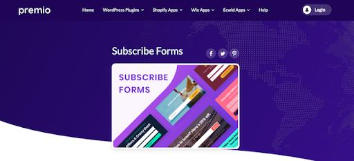 Premio subscribe forms 