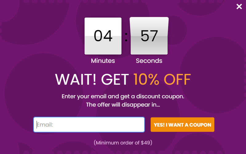 exit intent popups countdown timer poptin leadformulier