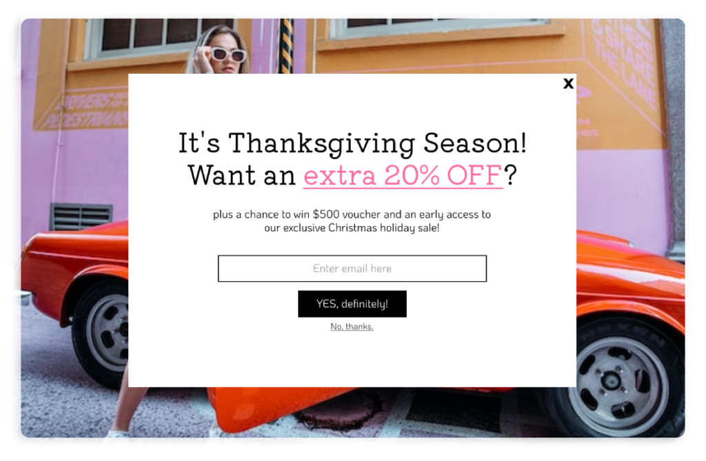 Thanksgiving-Pop-Up-Popup-Beispiele für die Feiertage, um den Umsatz und die Conversion-Rate zu steigern