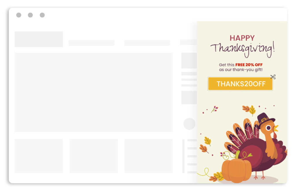 Thanksgiving-Pop-Up-Popup-Beispiele für die Feiertage, um den Umsatz und die Conversion-Rate zu steigern
