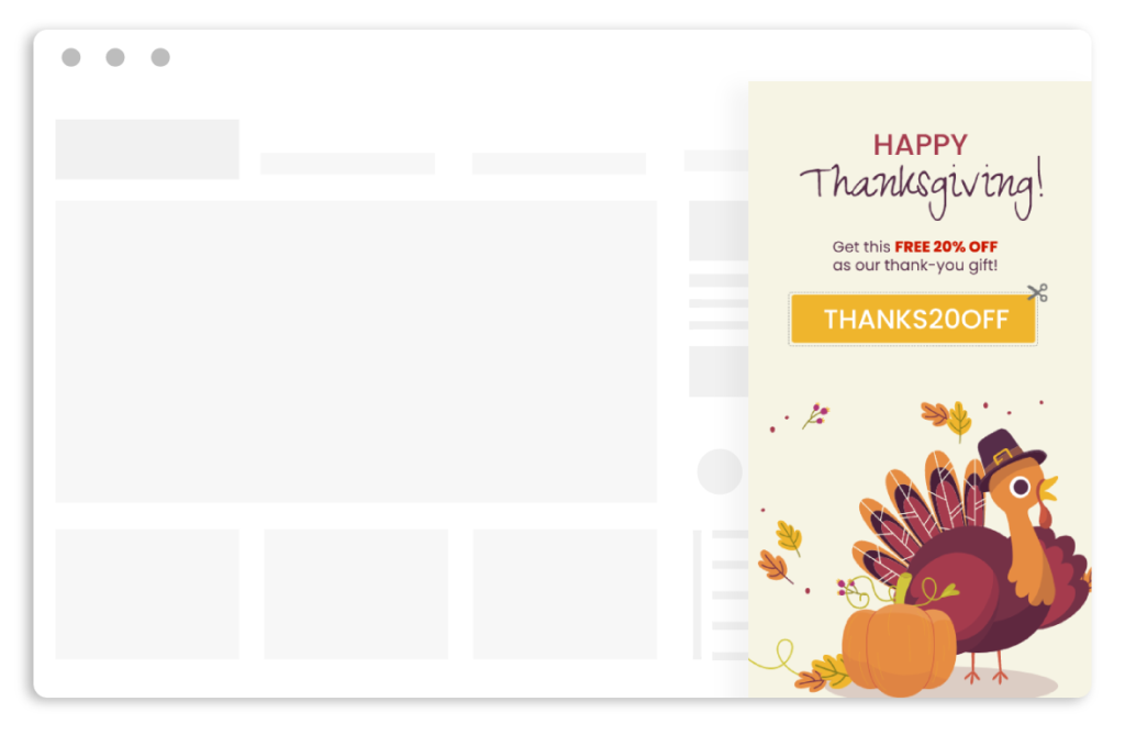 Thanksgiving Pop Up Popup Examples for the Festive Season to boost sales and conversion rate