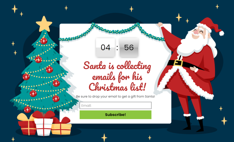 Christmas countdown timer popups