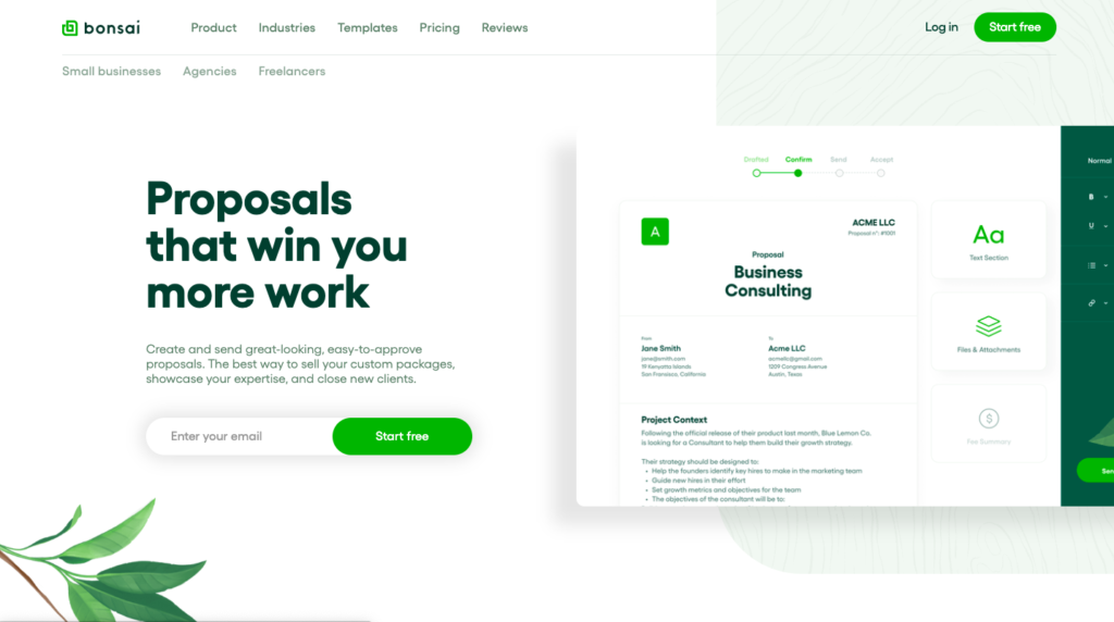 Bonsai proposal software Bonsai proposal software