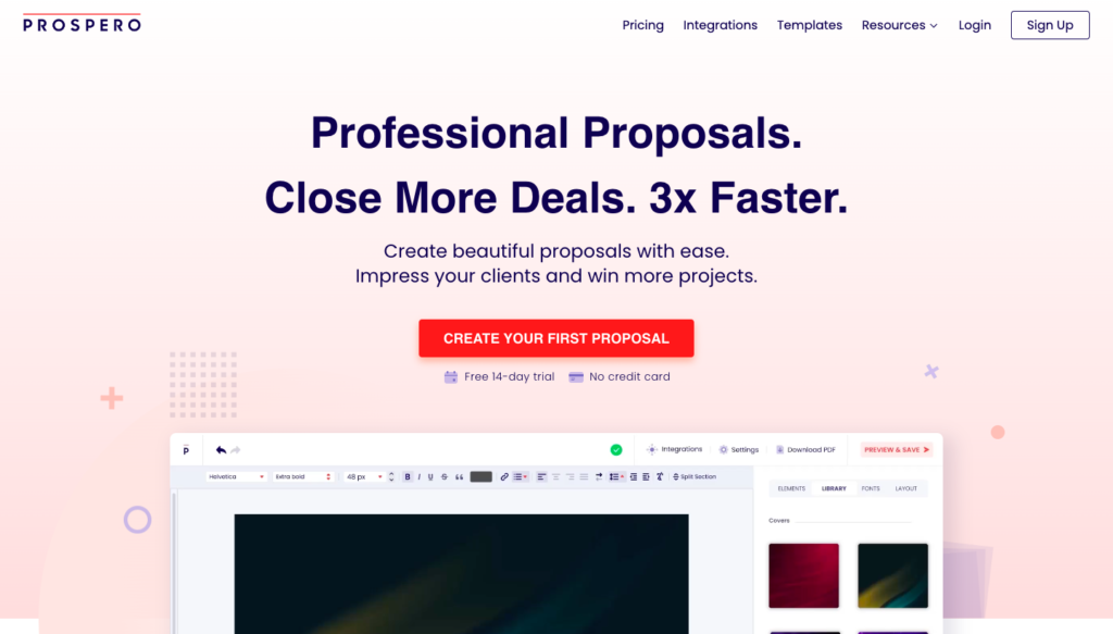 Prospero proposal software Prospero proposal software
