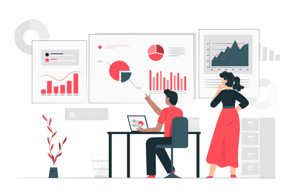 Illustration zur E-Mail-Marketing-Analyse Illustration zur Marketinganalyse