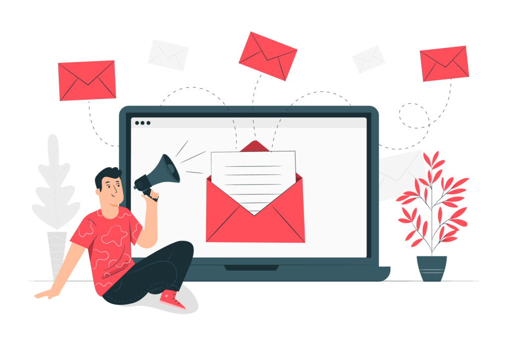 Illustration des E-Mail-Marketing-Leitfadens E-Mail-Marketing-Illustration