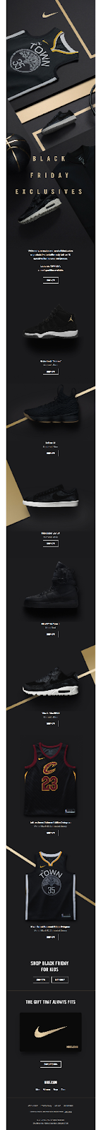 Correo electrónico de Nike a los clientes para el Black Friday