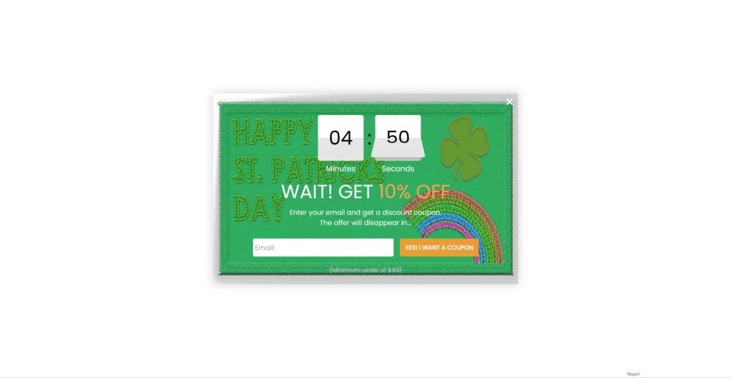 St Patrick's Day countdown timer