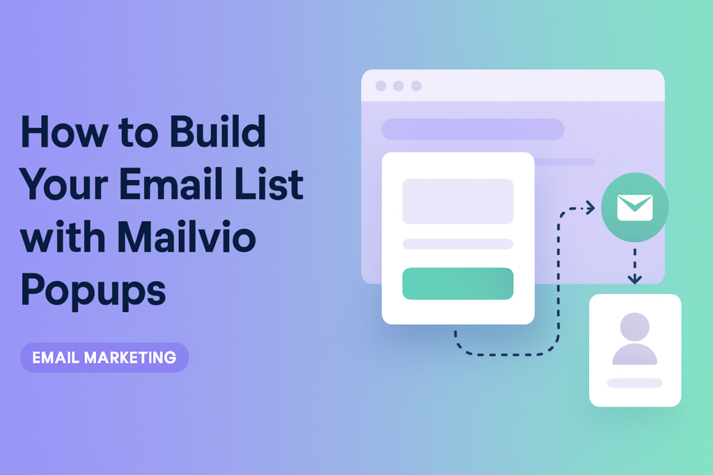 Feature image Mailvio popups email list building workflow with Poptin