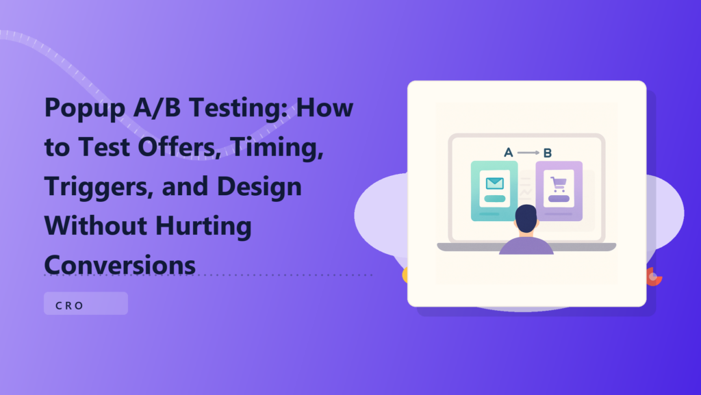 صورة مميزة لوحة تحكم اختبار A/B المنبثقة لمقارنة العروض، والمحفزات، والتوقيت، وتصميمات مختلفة
