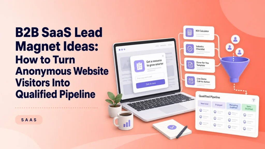 Mapeamento de ideias de iscas digitais SaaS, desde visitantes do site até o pipeline qualificado.