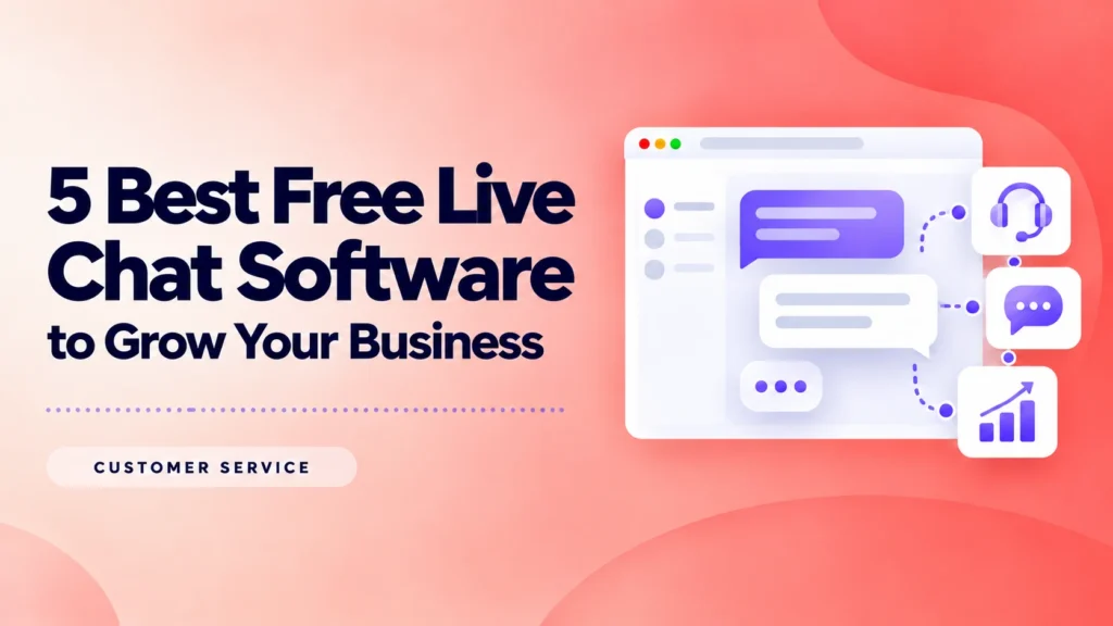 5 Melhores Softwares Gratuitos de Chat ao Vivo para Impulsionar Seu Negócio - capa de atendimento ao cliente com ilustração de chat