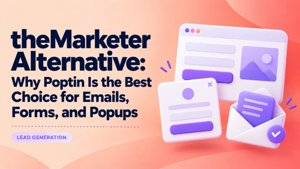 Feature image theMarketer alternative: Poptin popups, forms, and email marketing comparison