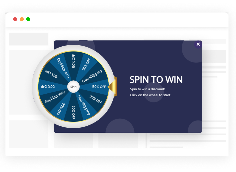 spin the wheel popup wheel of fortune